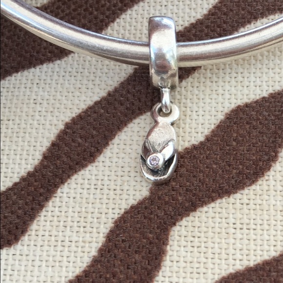 Pandora Original Flip Flop Charm w/Purple CZ 💕