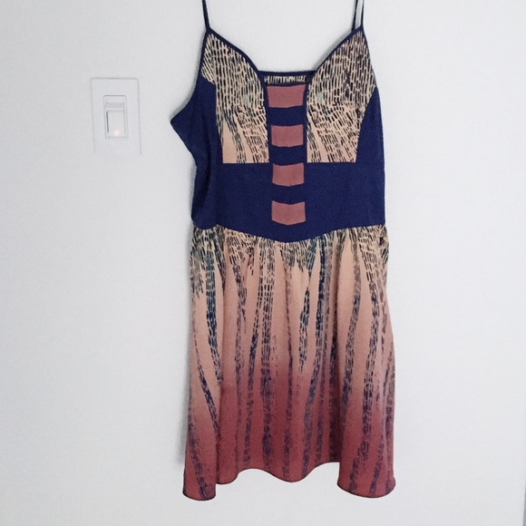 Blue and smoke blush dress