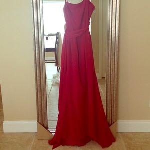 Vera Wang White Spaghetti Strap Chiffon