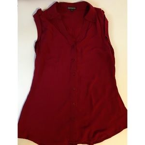 Lovely red sleeveless blouse
