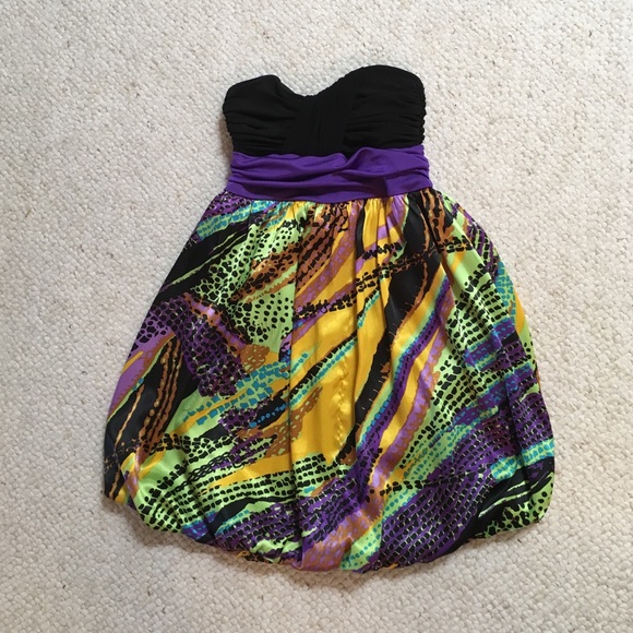 Colorful strapless dress