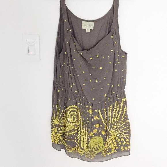 Yellow & Slate Sequined blouse