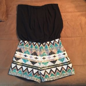 Chiffon and sequin romper