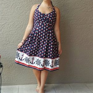Halter summer cruise or boating day, vacation dres