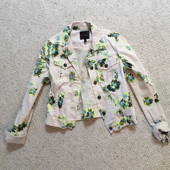 Flowery jean jacket