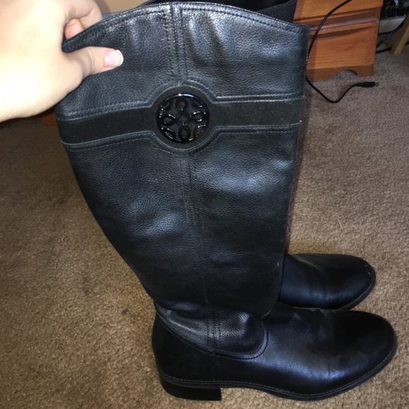 Tall leather riding boots