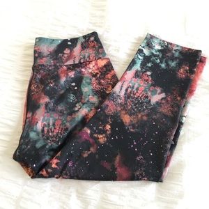Galaxy print cropped legging
