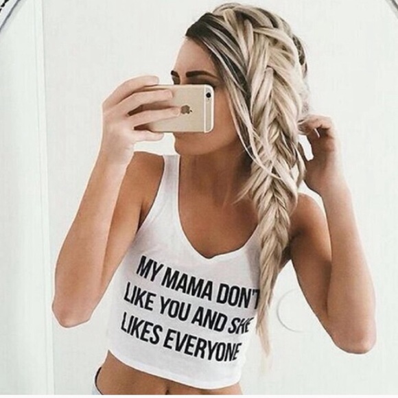 My Mama Don't Like You Crop Top - Picture 3 of 3