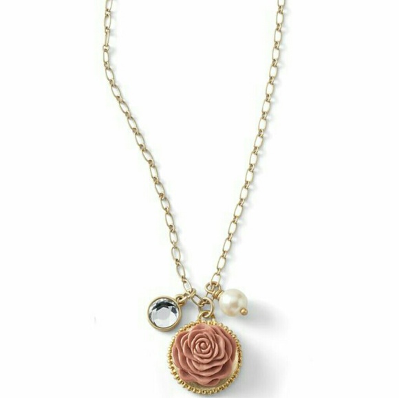 Lia Sophia Gilded Rose necklace - Picture 1 of 4