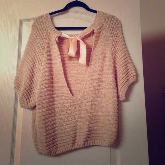 Peach open back sweater
