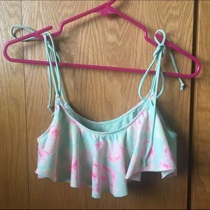 VS PINK Flounce Bikini Top