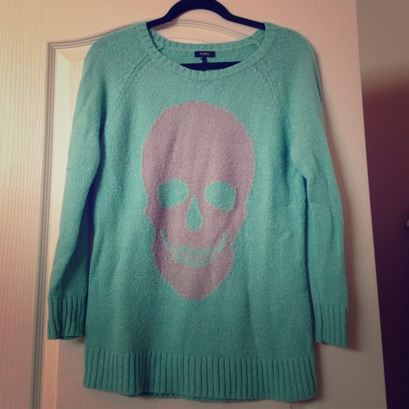 Teal skull sweater