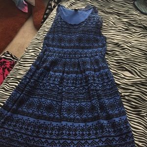 Blue and black dress