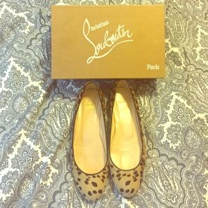 SOLD! Christian Louboutins Pony Hair Leopard Flats