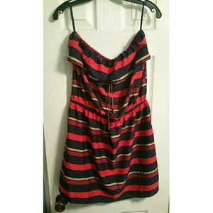 Strapless striped dress