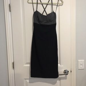 Black Halo Corset Style Slimming Dress grey black