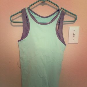 Lulu tank with built in layered bralett tank