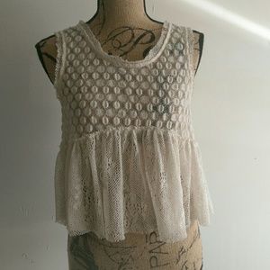 Free People Park Slope Lace Baby Doll Tank