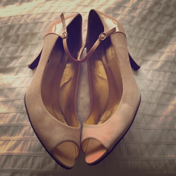 J.Crew Nude Leather / Suede Mule