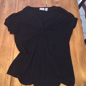 Chico's Soft drapey poly-spandex black top