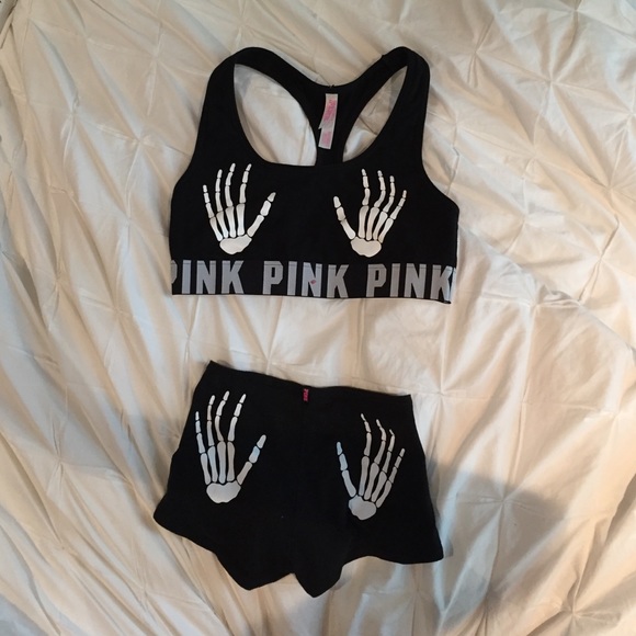 LIMITED EDITION VS PINK black bra and panty set