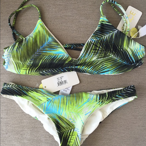 L*Space bikini + Bajalia Green beaded necklace
