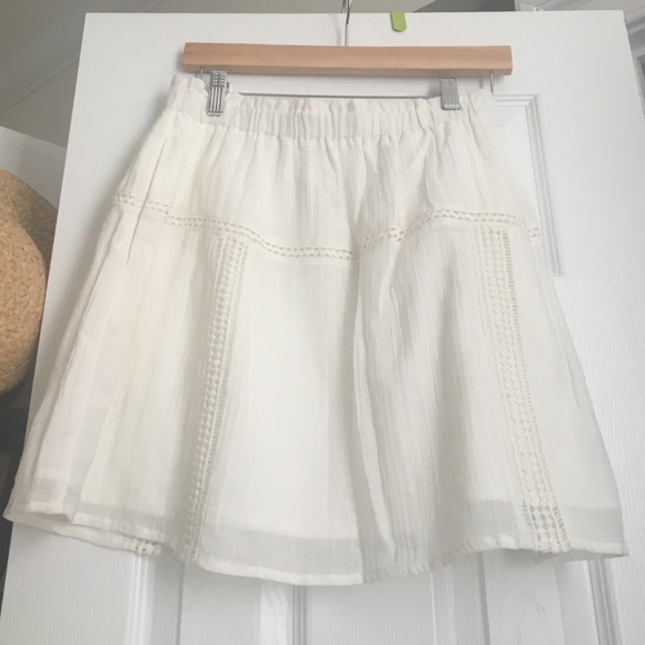 Madewell Cream Linen High-Waist Mini Skirt