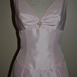 Pale pink floor length gown