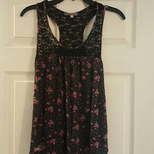 Flower racer back tank