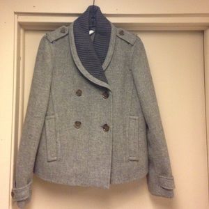 Short grey wool jacket.