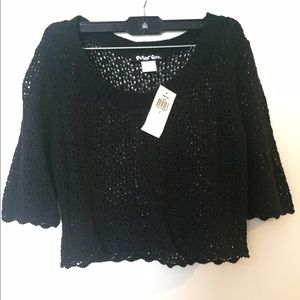 Crochet black pullover NWT