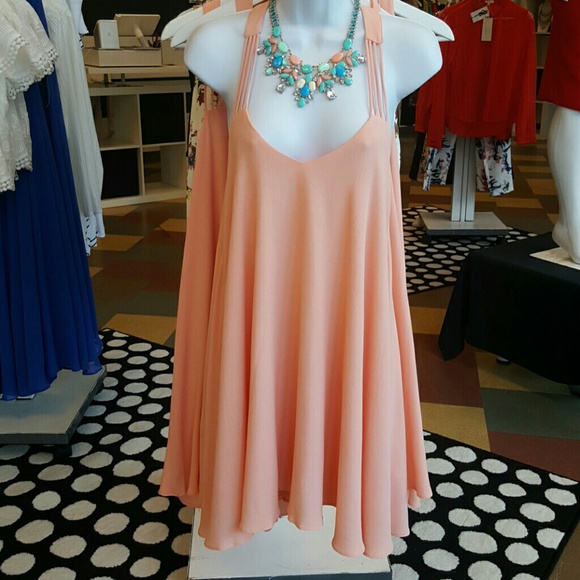 Peach Summer Dress w/ Detailed Back