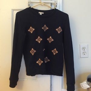 Gap Navy and gold patterned long sleeve