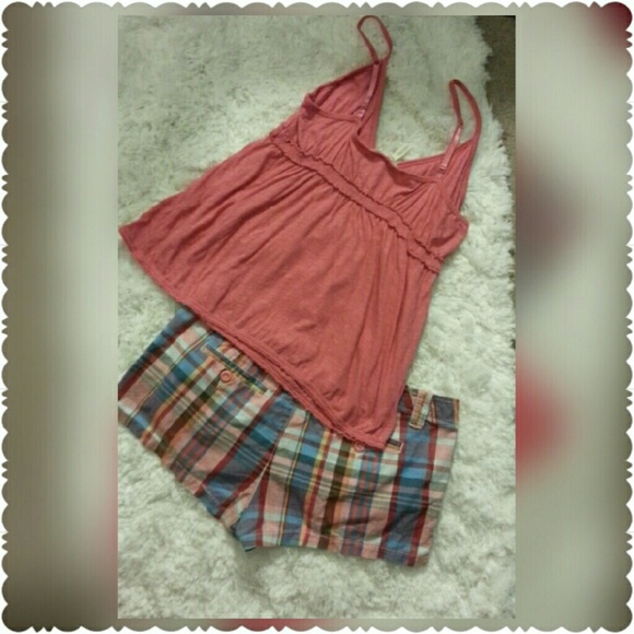 Tank and Plaid short set