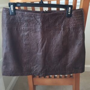 Leather miniskirt!