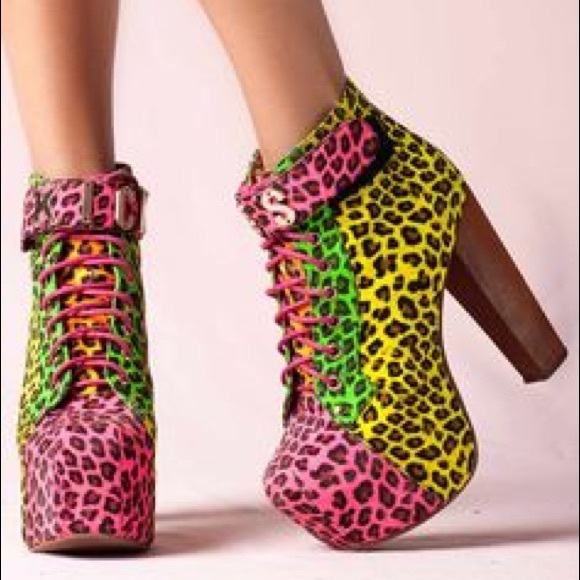 ISO Jeffrey Campbell KICKASS Neon Leopard Litas