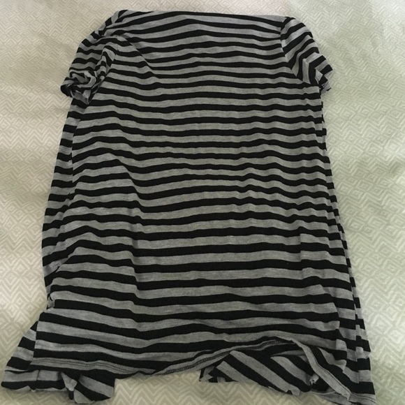 F21 small black and gray striped open cardigan - Picture 3 of 3