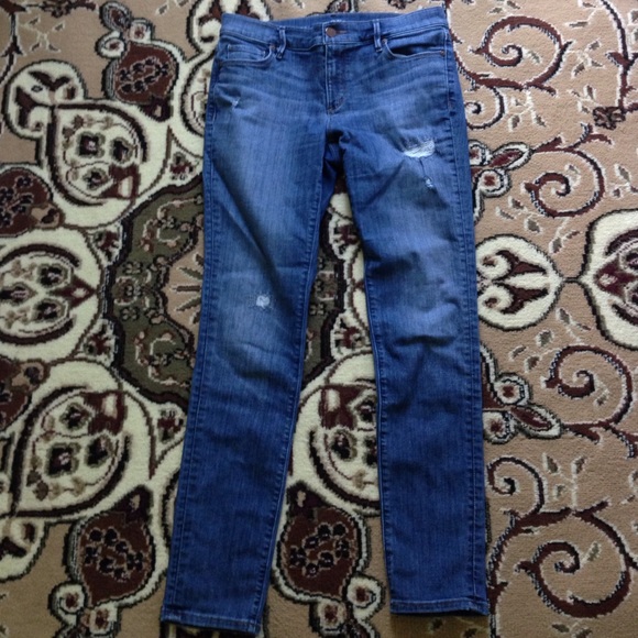 LOFT purposefully distressed skinny jeans