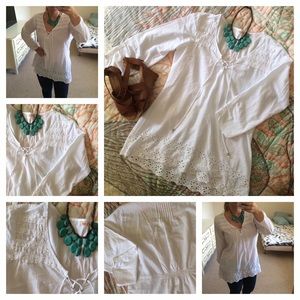 White Peasant Style Top