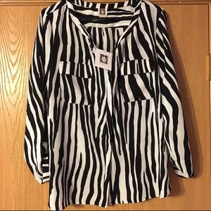 Anne Klein Zebra Print Blouse