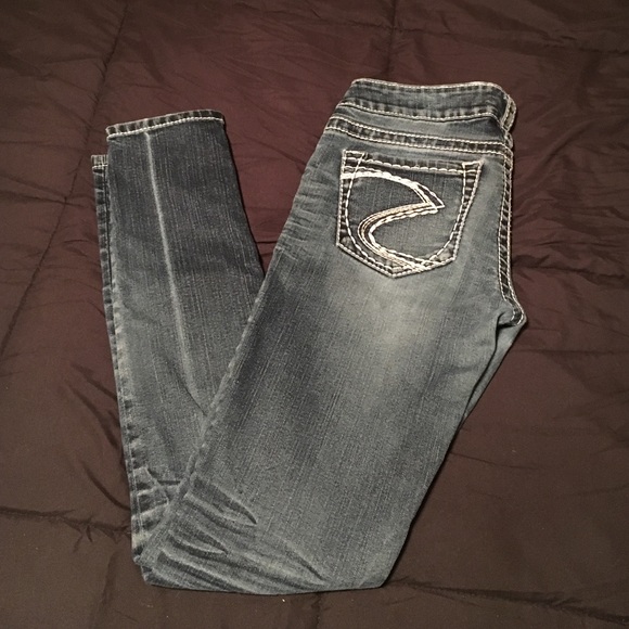 Size 27 Silver Skinny Jeans
