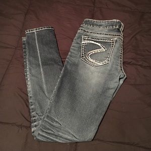 Size 27 Silver Skinny Jeans