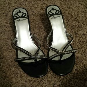 Black Fergie Sandals