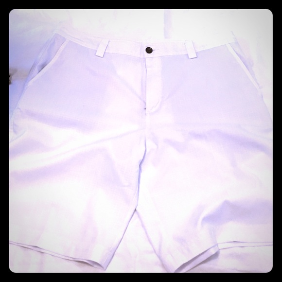 Men's white plaid Adidas golf shorts climalite