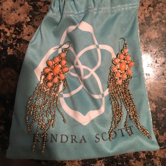 Coral beaded earrings