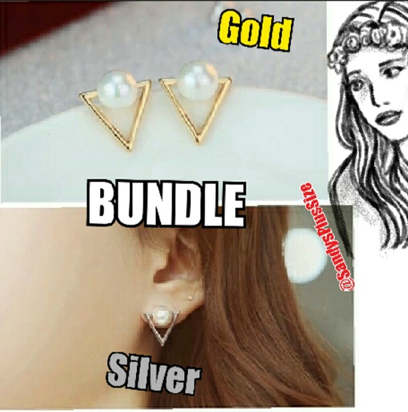 Triangle Pearl Earring BUNDLE