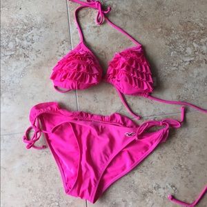 Hollister ruffle bikini set