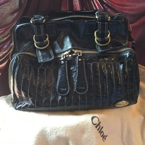 Chloé Black Patent Leather Handbag