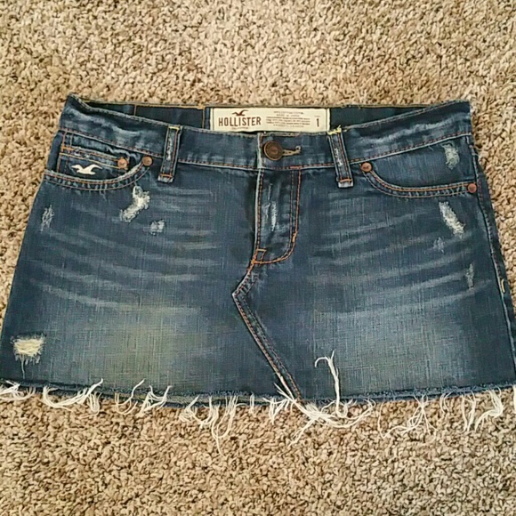 Hollister Dresses & Skirts - Hollister Distressed Jean Skirt