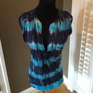 YOUNG FABULOUS & BROKE TIE DYE SLEEVELESS SHIRT XS